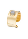 Bague ajustable doré labradorite grise