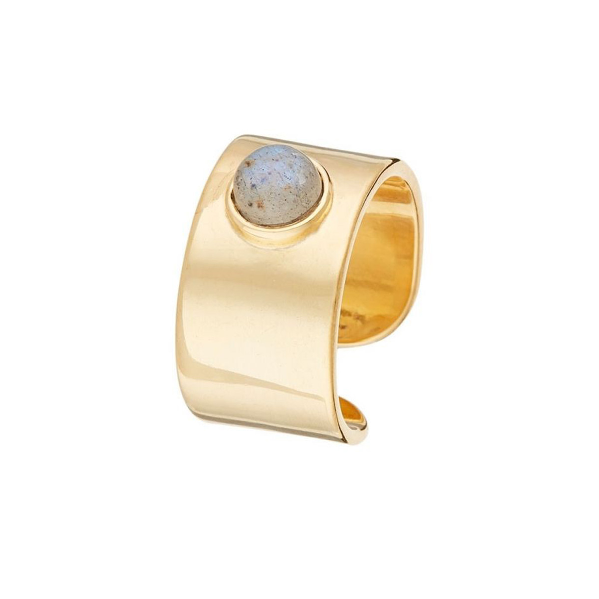 Bague ajustable doré labradorite grise Bague ajustable Labrodorite grise crystal Laiton doré "Clépsydre"