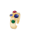 Bague ajustable doré et cyanite