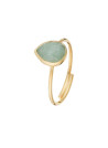 Bague ajustable doré et aventurine verte