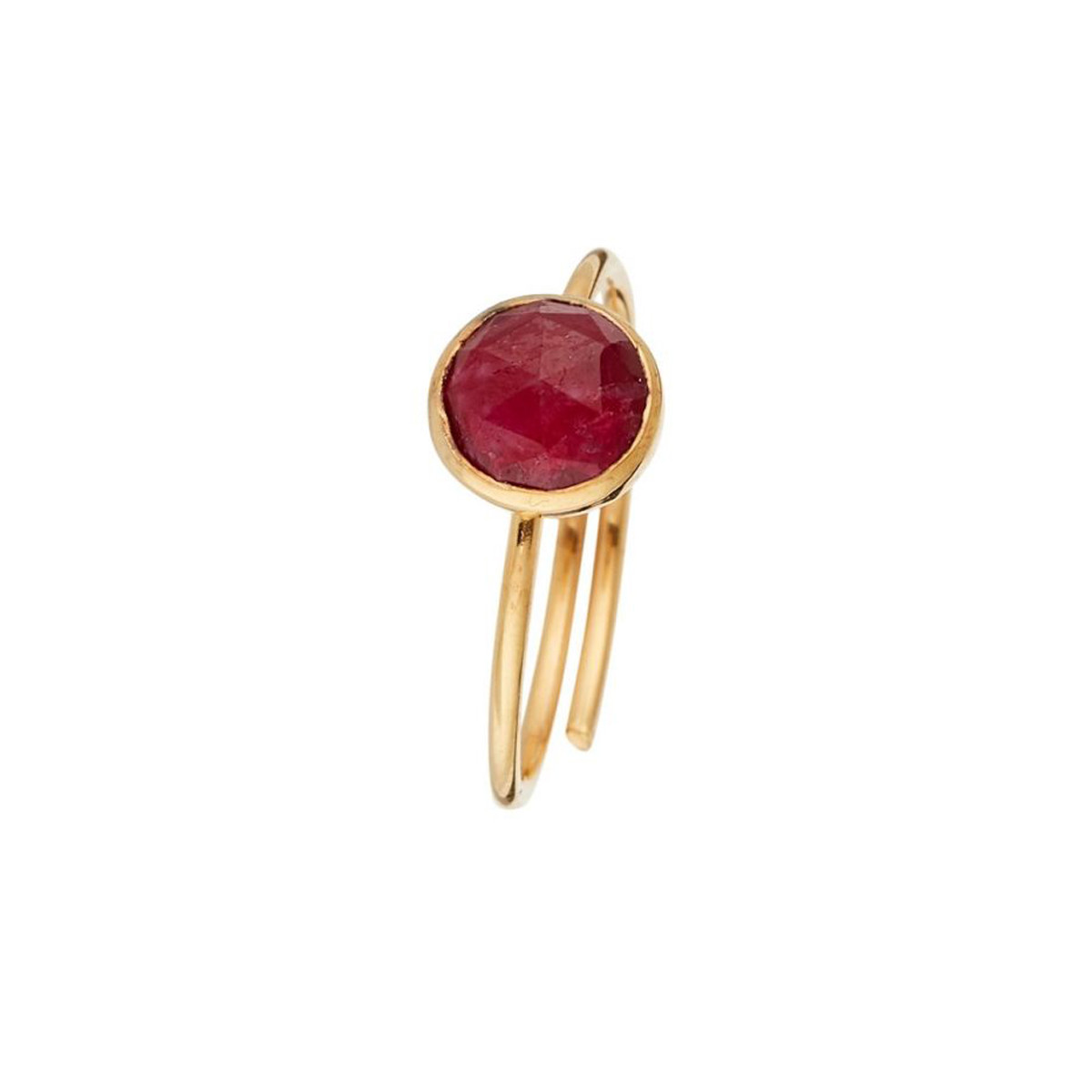 Bague ajustable doré et cyanite Bague dorée "Cyanite rouge"