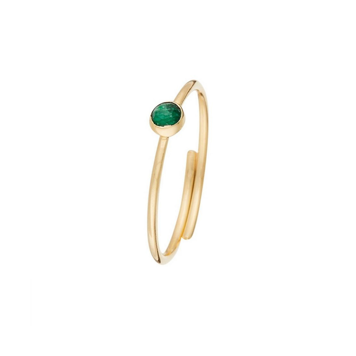 Bague ajustable doré et aventurine Bague ajustable "Chrysalis" Aventurine verte Laiton doré