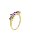 Bague doré et multipierres