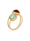 Bague doré et multipierres
