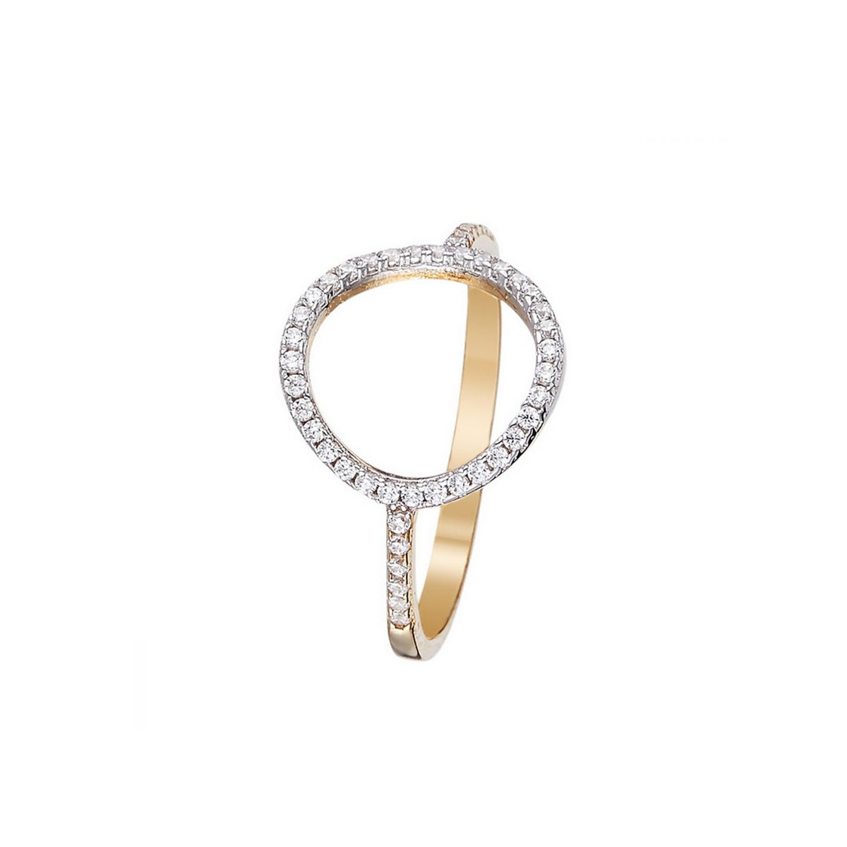 Bague Or bicolore 375/1000 et zirconium Bague "Fugacité" Or bicolore