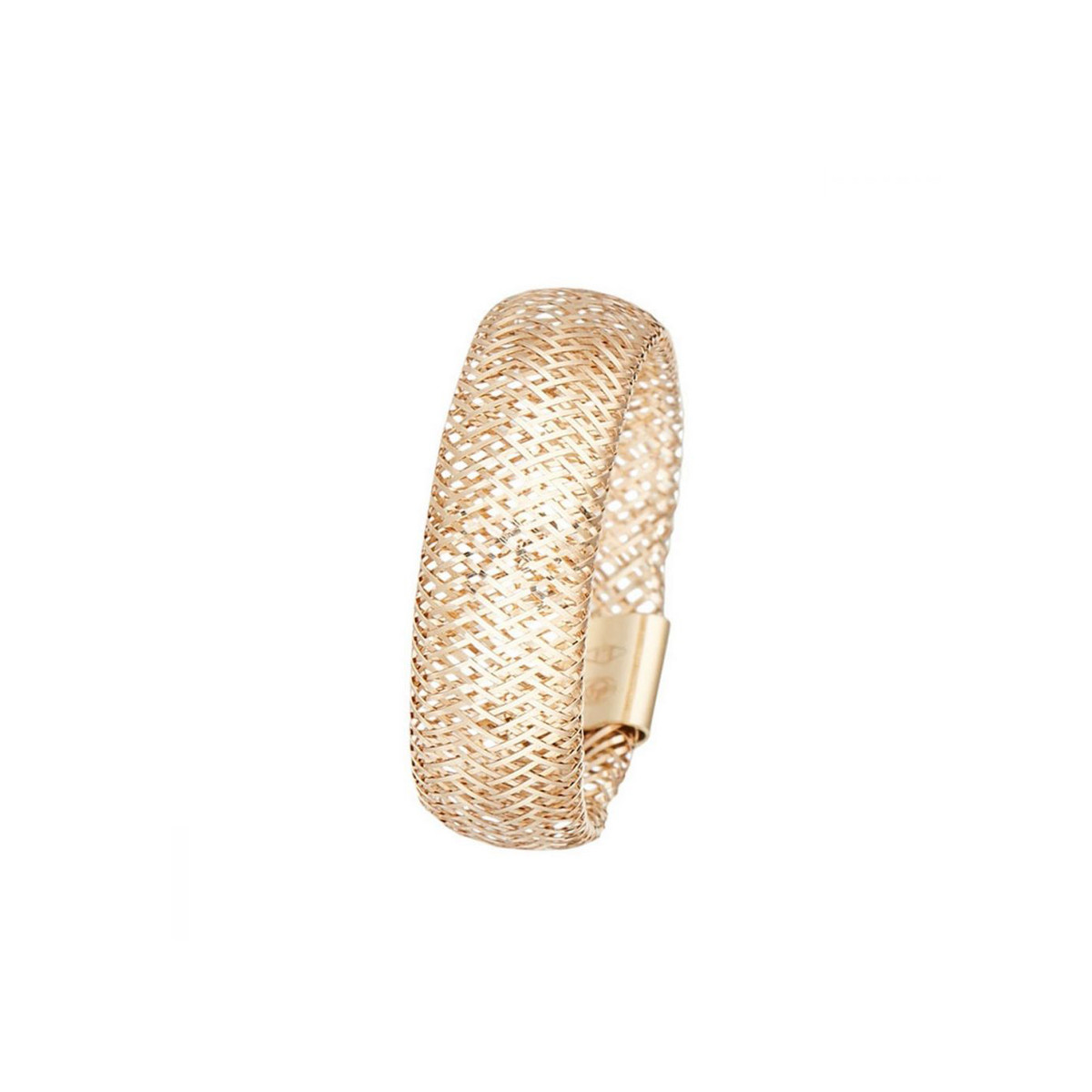 Bague anneau maille tissée en or jaune 9k Bague "Vœu Intemporel" Or jaune