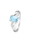 Bague Or Blanc 375 Diamants et Topaze