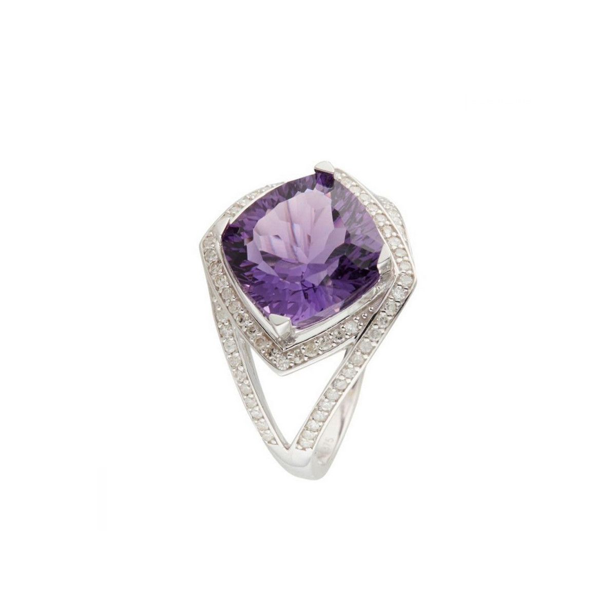 Bague Losange Amethyste Violette Mes Bijoux