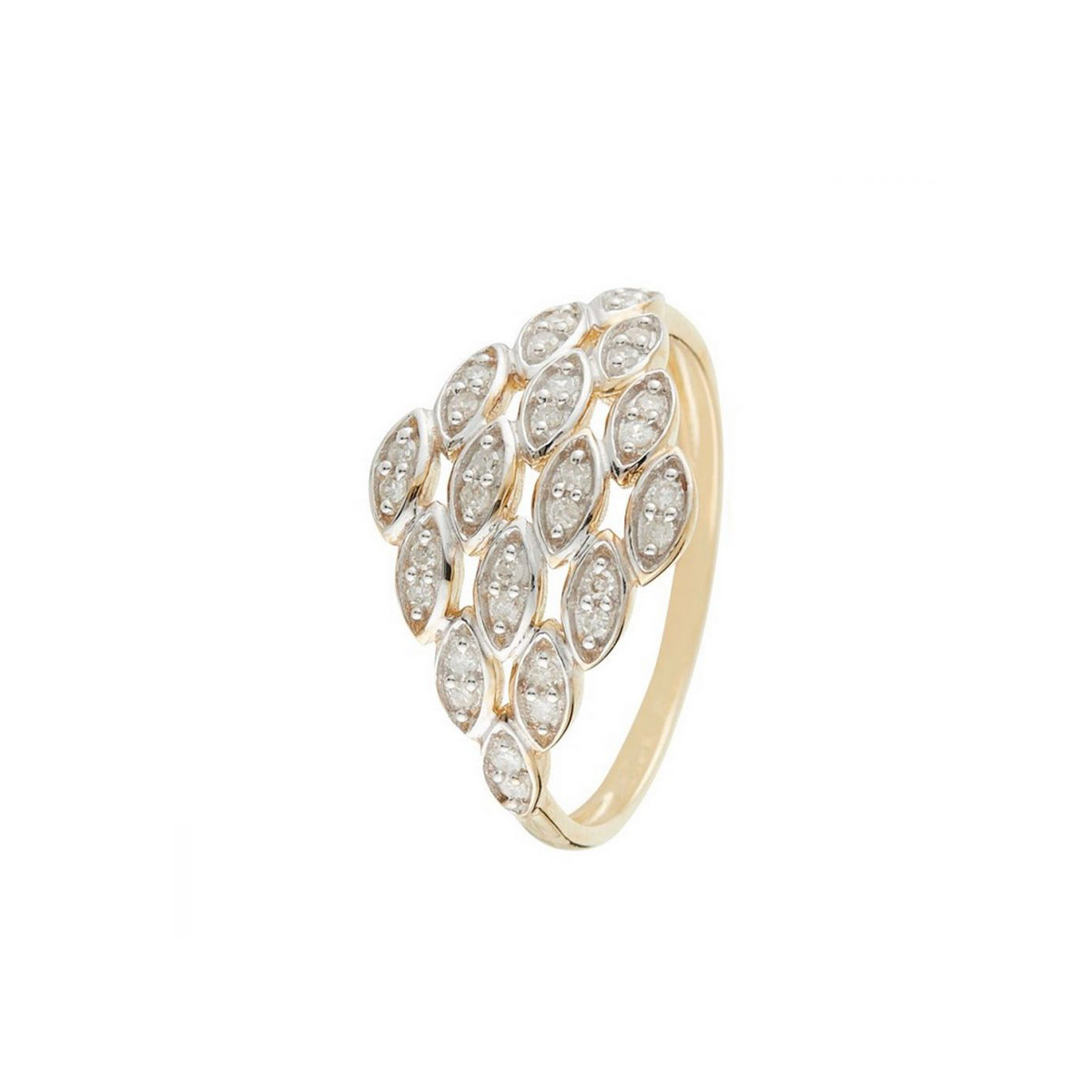 Bague Or Jaune 375 et Diamants Bague "Amandine" Or jaune et Diamant