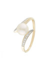 Bague Or Jaune 375 Diamants et Perle