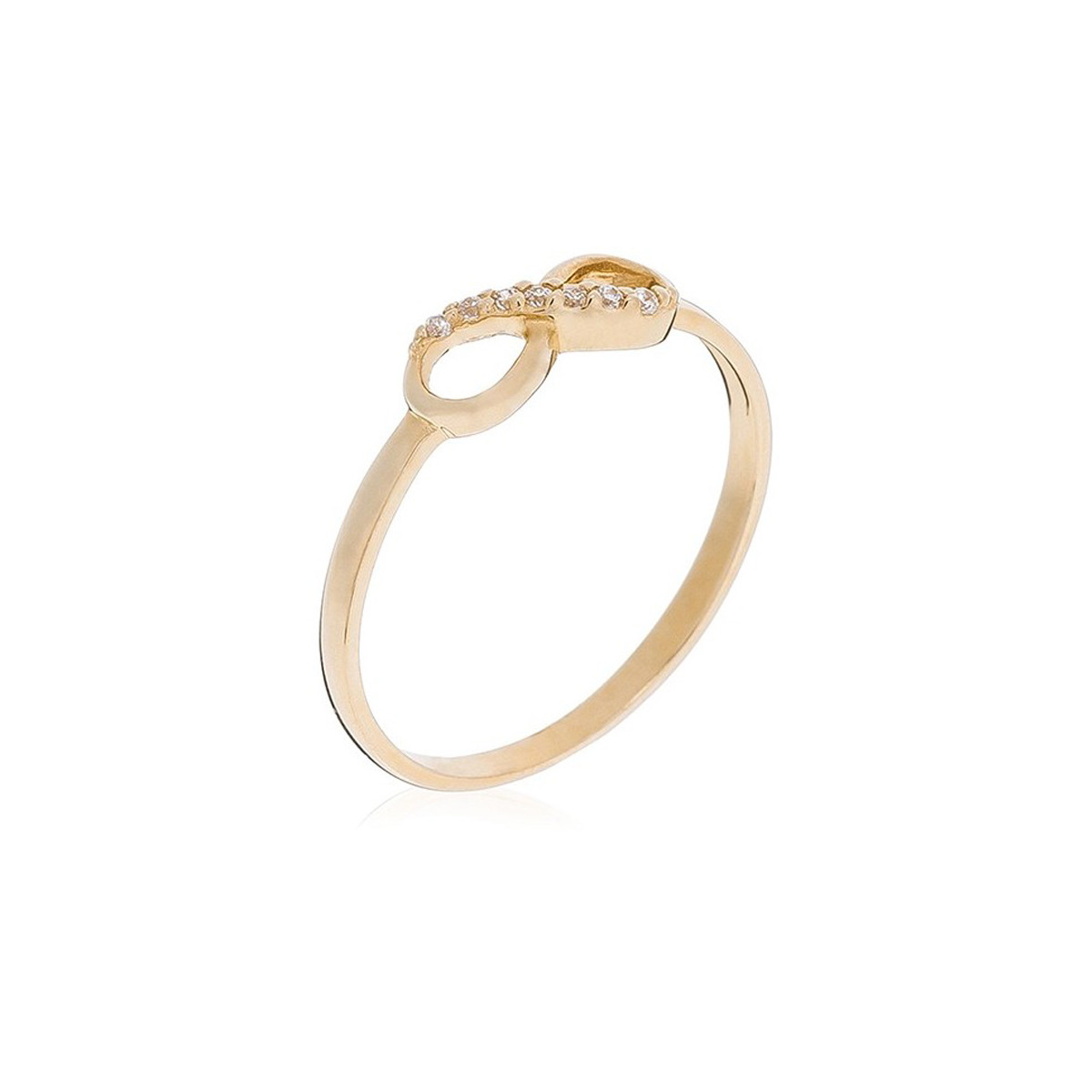 Bague Or Jaune et oxydes de zirconium "Infinity" Bague "Complétude" Or jaune