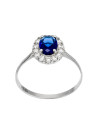 Bague Or Blanc et oxydes de zirconium "Bleu merveilleux"