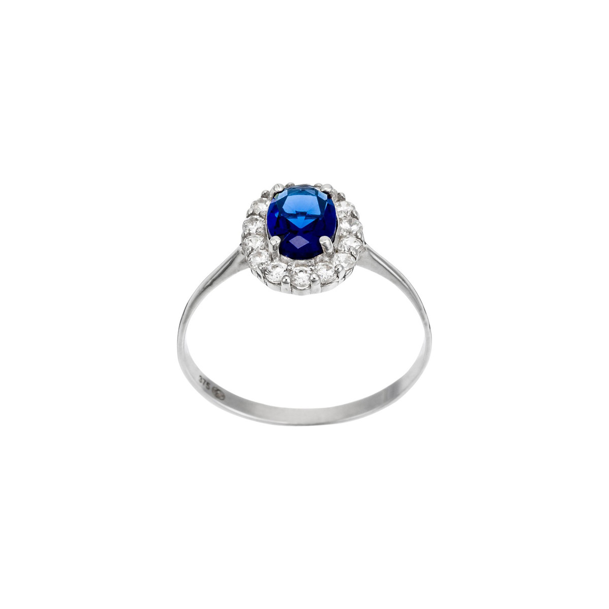 Bague Or Blanc et oxydes de zirconium "Bleu merveilleux" Bague "Sérénade Royale" Or blanc
