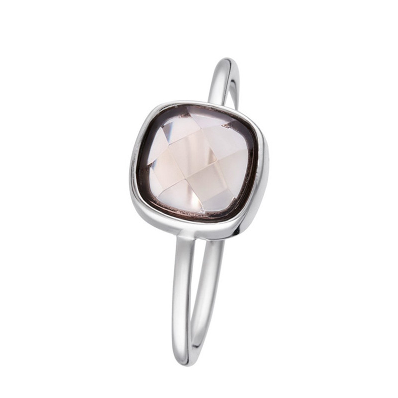 Bague argentée  Ella  Quartz Fumé