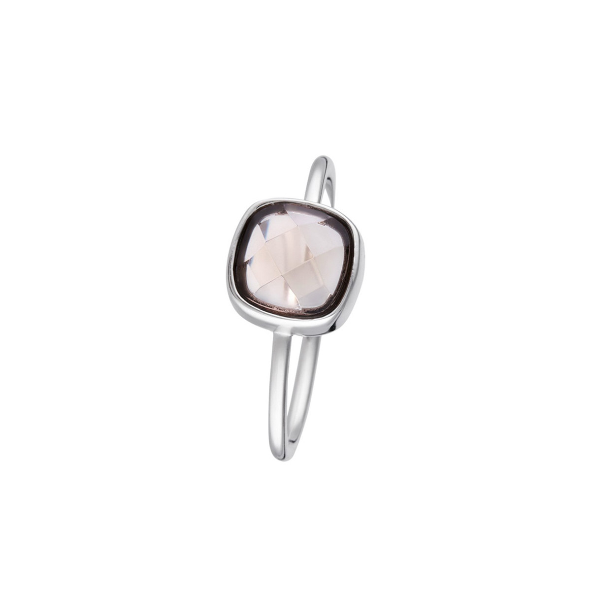Bague "Arcadia" Quartz Fumé Laiton