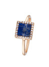 Bague laiton doré montée d'un lapis bleue " Fiona "