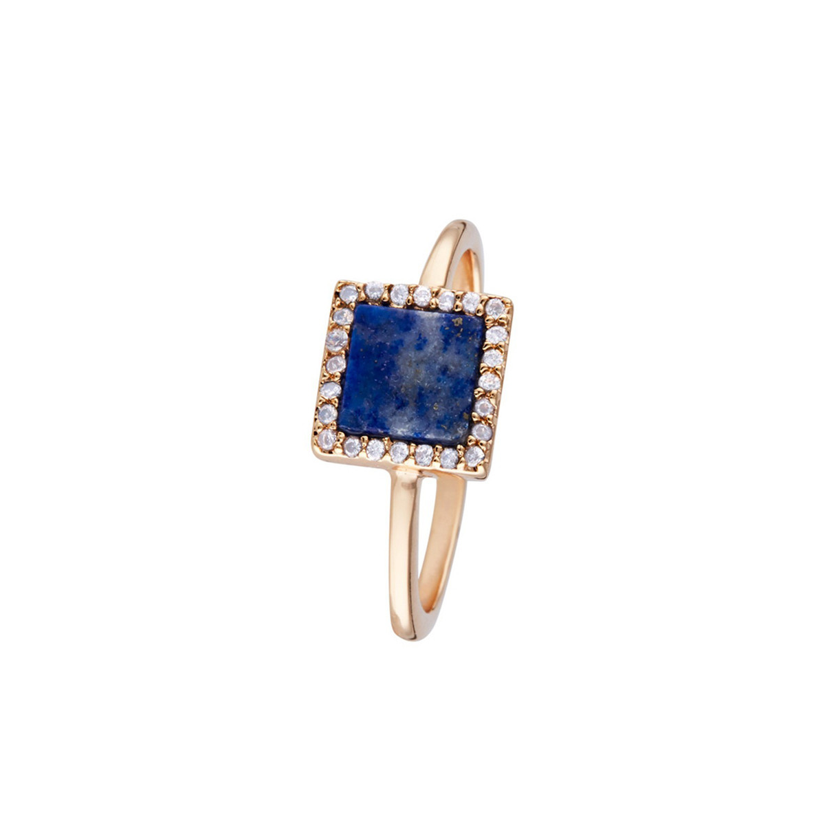 Bague laiton doré montée d'un lapis bleue " Fiona " Bague "Arcane" Lapis Lazuli Laiton doré