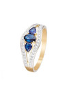 Bague Or Jaune 375 Diamants et Saphir