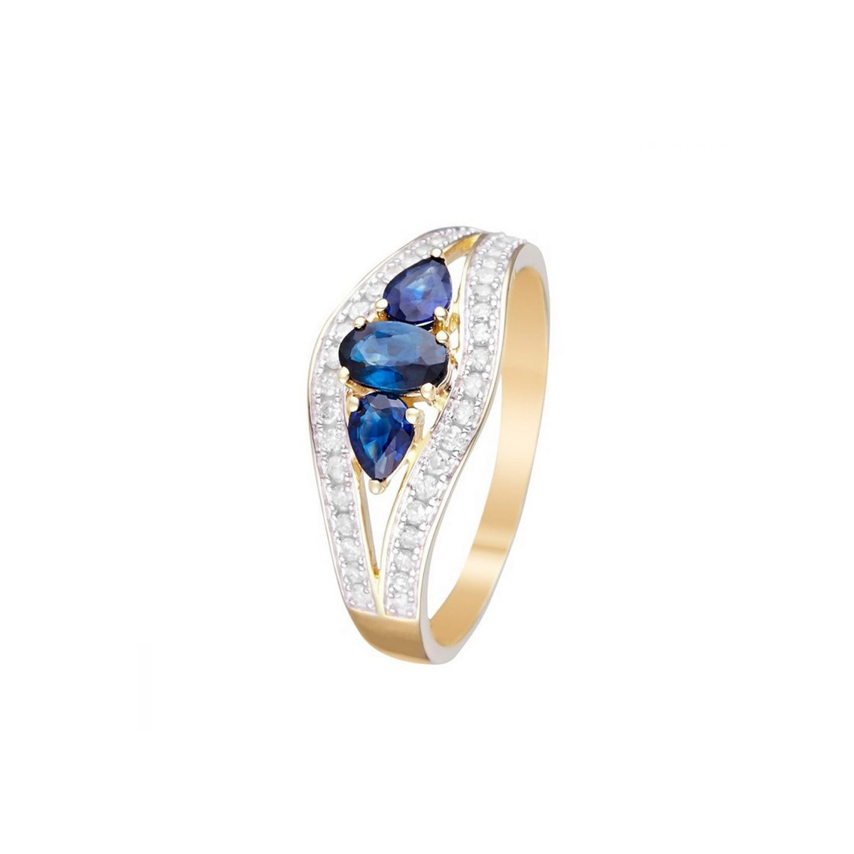 Bague " Francine" Or jaune et Saphir