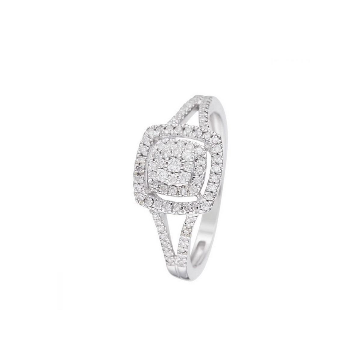 Bague Or Blanc 375 et Diamants Bague "Rosie" Or blanc et Diamants