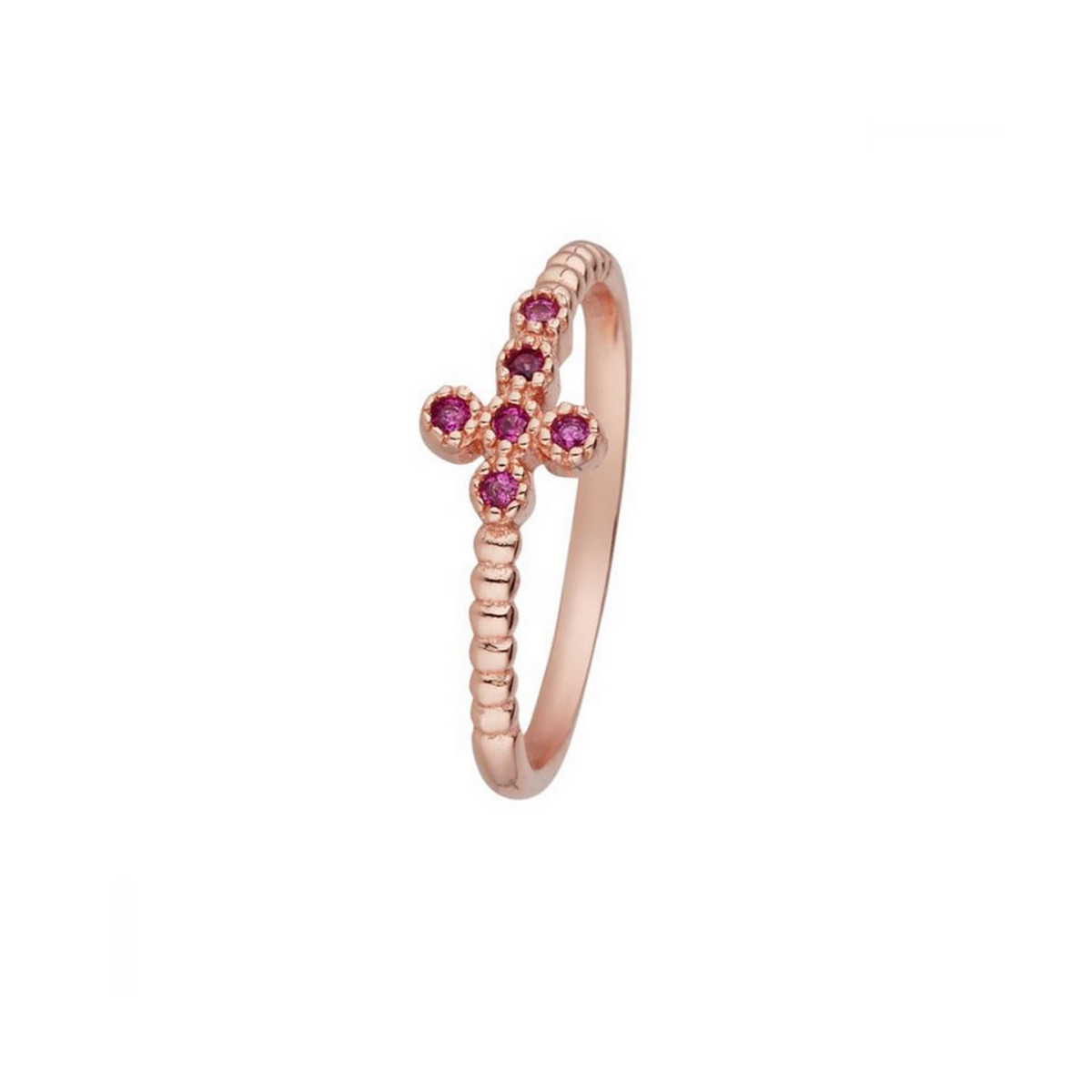 Bague "Croix Rose" Vermeil rose