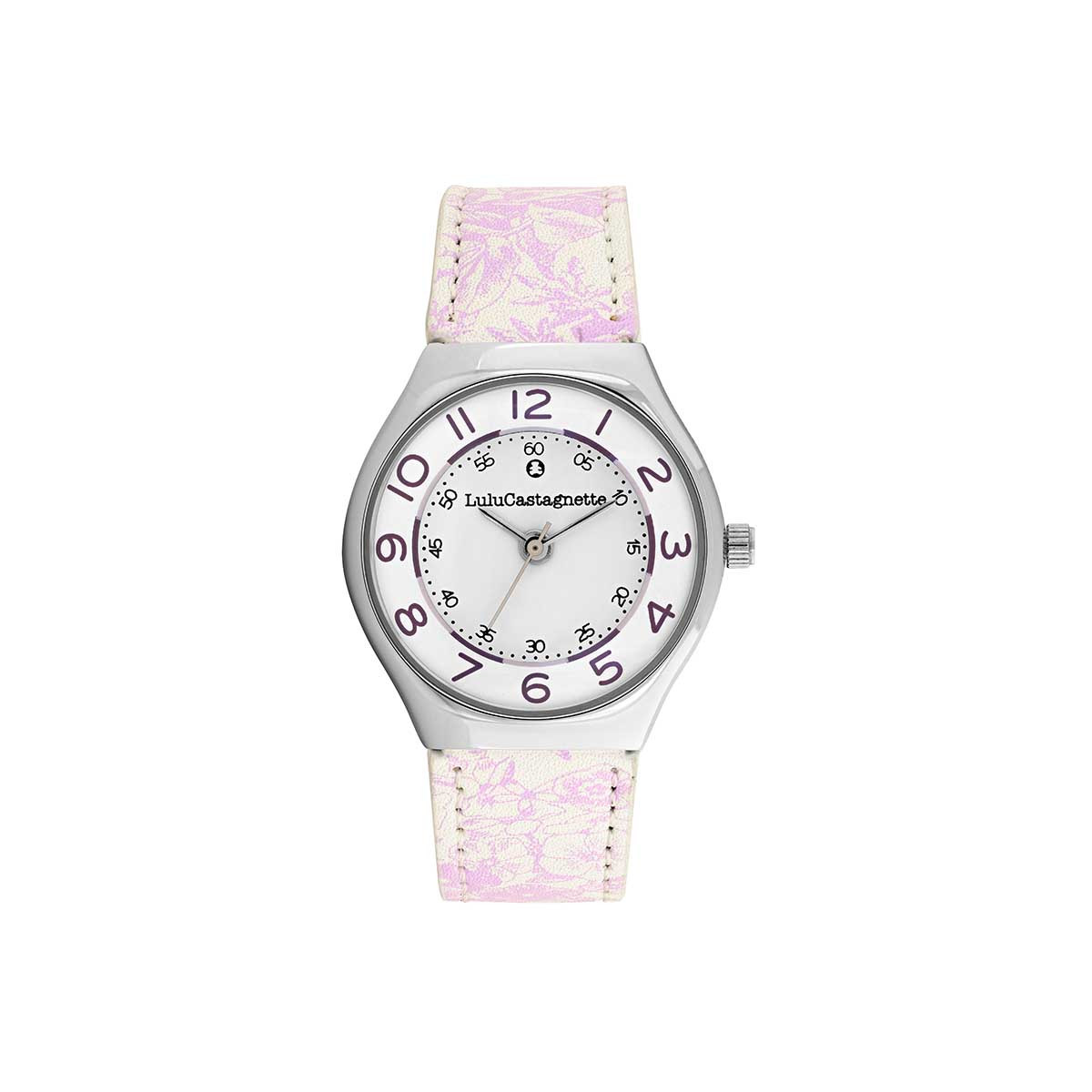 Montre Fille LuluCastagnette Mini Star - Bracelet blanc et violet