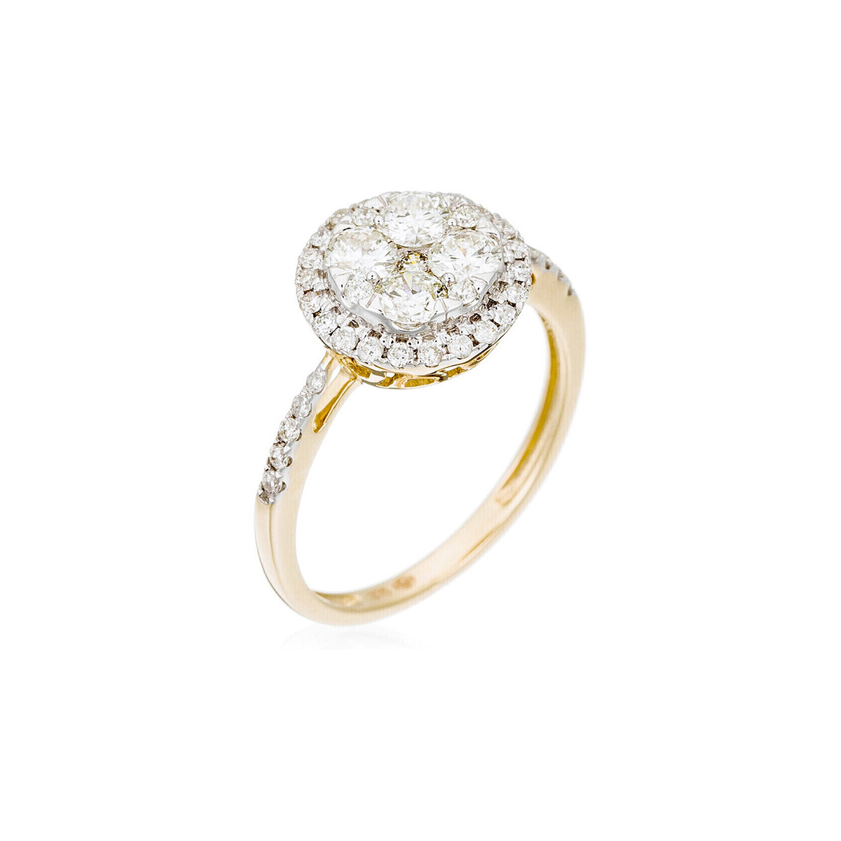 Bague "Pompadour" Or jaune et Diamants