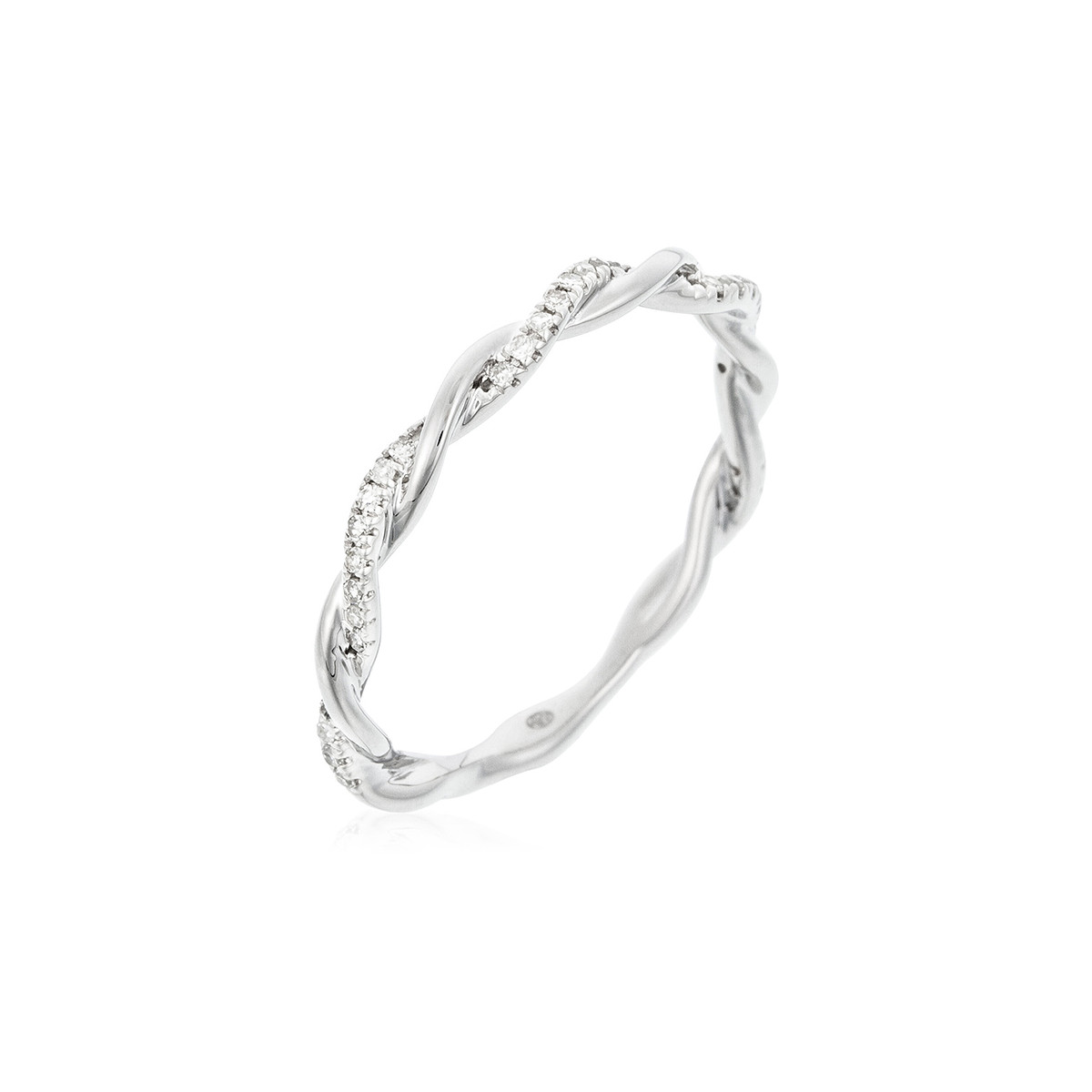 Alliance Or Blanc et Diamants 0,06 carat "ENTORTILLEMENT" Bague "Essentielle" Or blanc et Diamant