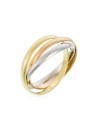 Bague Or tricolore 375/1000 multi rangs