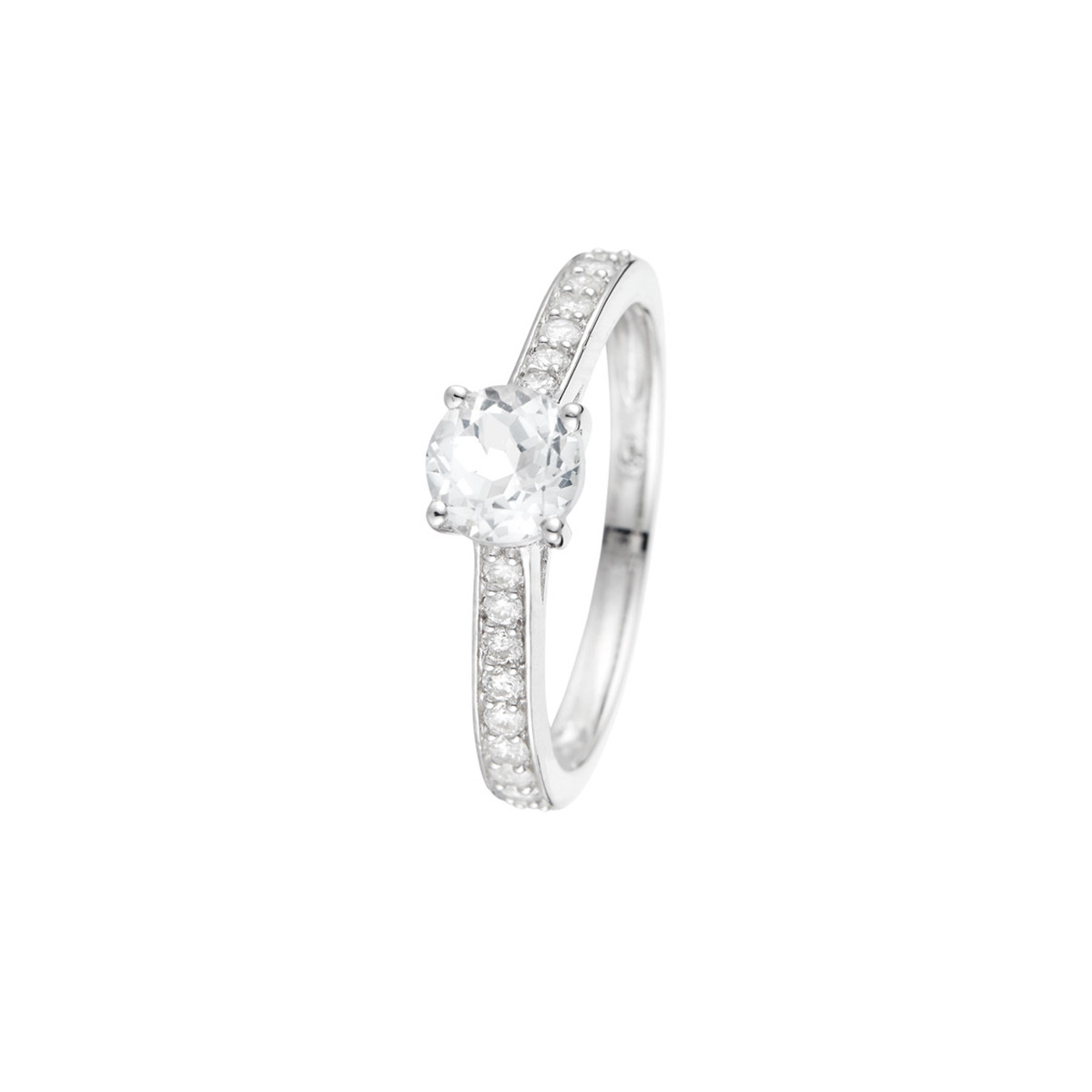 Bague Or Blanc "HÉRA" Diamants 0,31 carat et Topaze blanche 0,90 carat Bague " Ludivine" Or blanc et Topaze