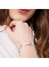 "LES COPINES D'ABORD" Jonc argenté bracelet à message