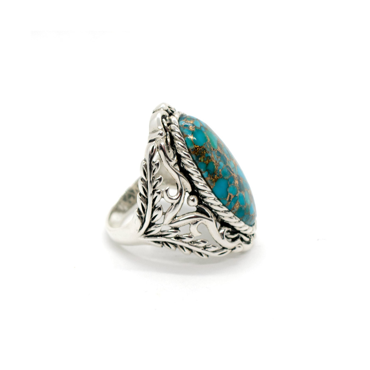 Bague "Maíz" Turquoise 10,20ct et Argent Massif