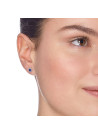 Boucles d'oreilles Or Blanc Diamant et Saphir