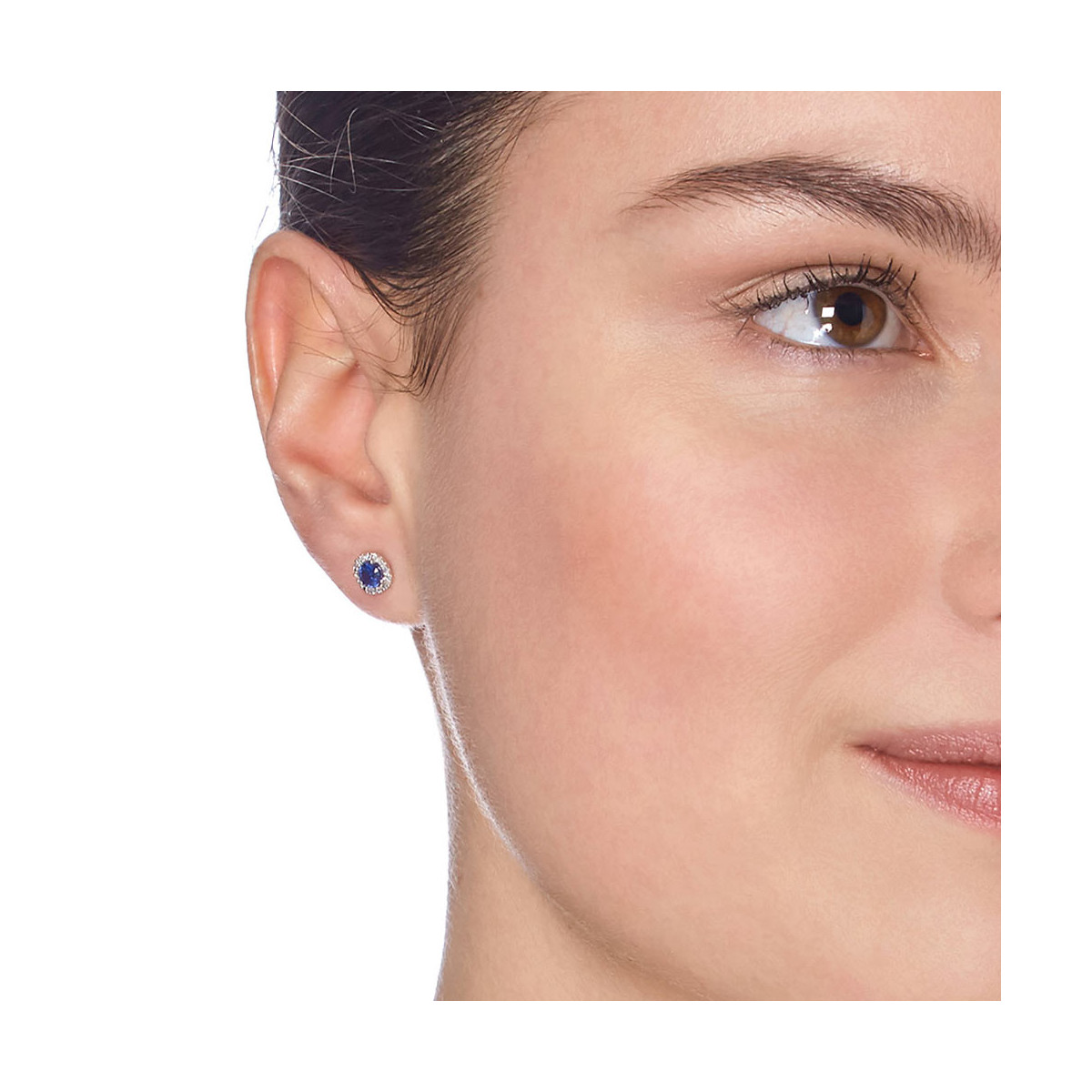 Boucles d'oreilles Or Blanc Diamant et Saphir Boucles d'oreilles "Ma Bienveillante" Or blanc et Saphir