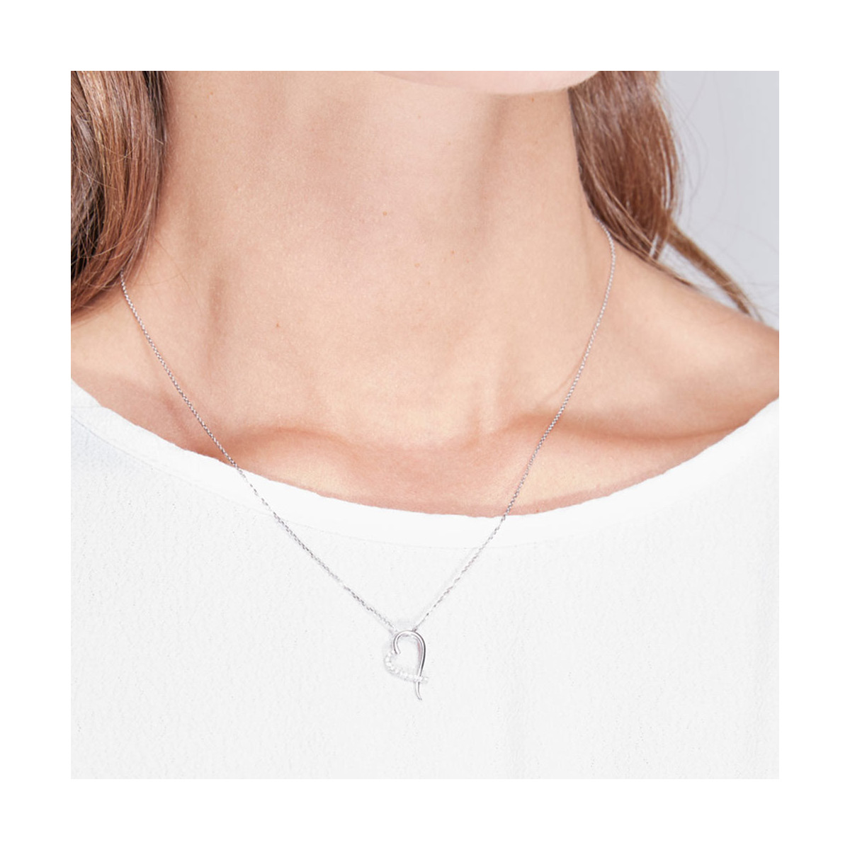 Pendentif Or Blanc et Diamant Pendentif "Douceur Solaire" Or blanc et Diamant