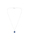 Pendentif Or Blanc Diamant et Saphir