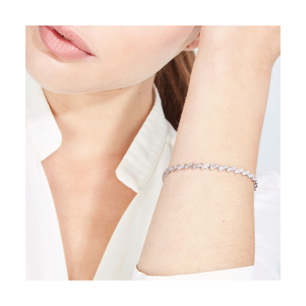 Bracelet Or Blanc et Diamant Bracelet "Mathilde" Or blanc et Diamant