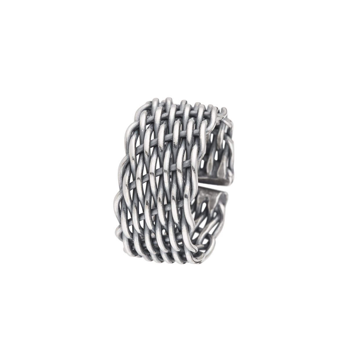 Bague ajustable Homme Argent "Valens"