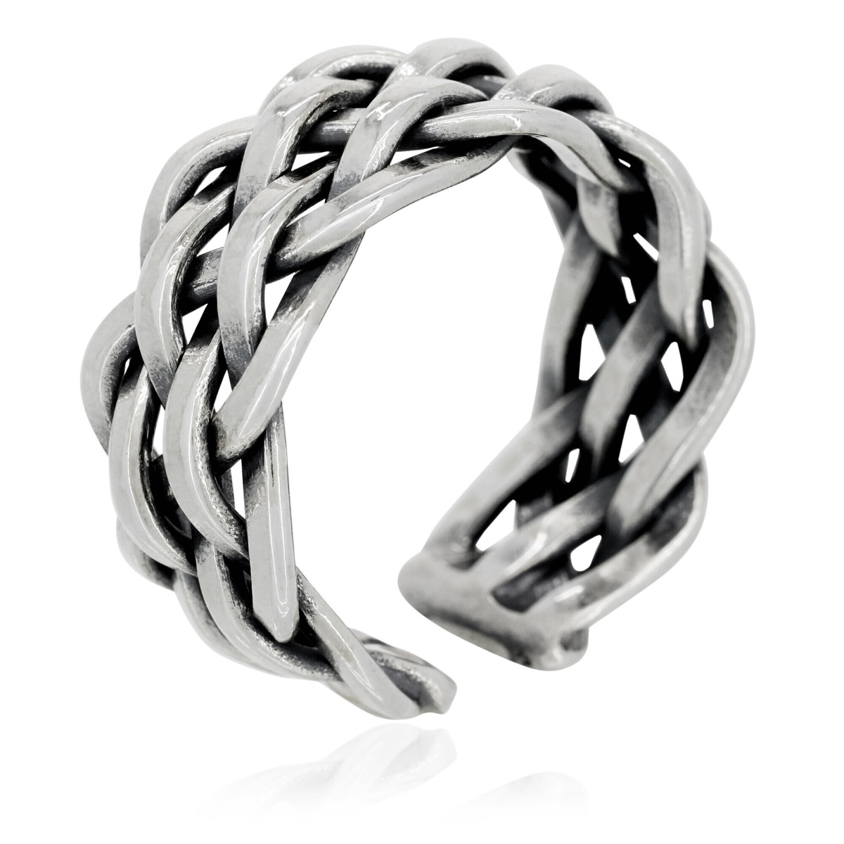 Bague ajustable Homme Argent