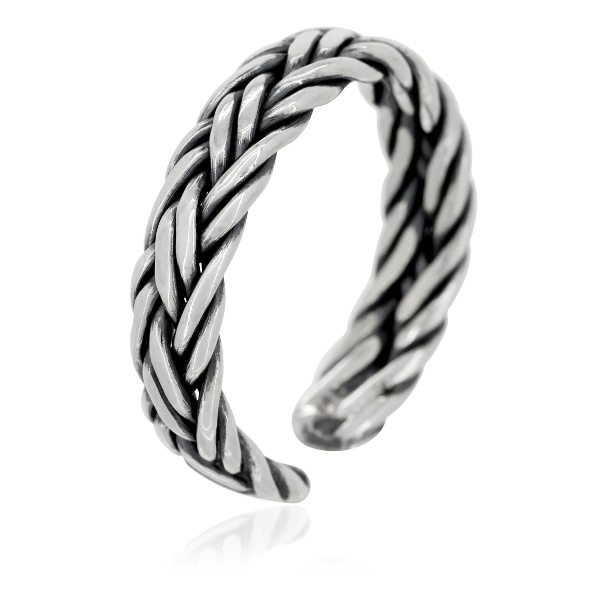 Bague ajustable Homme Argent "Madi"