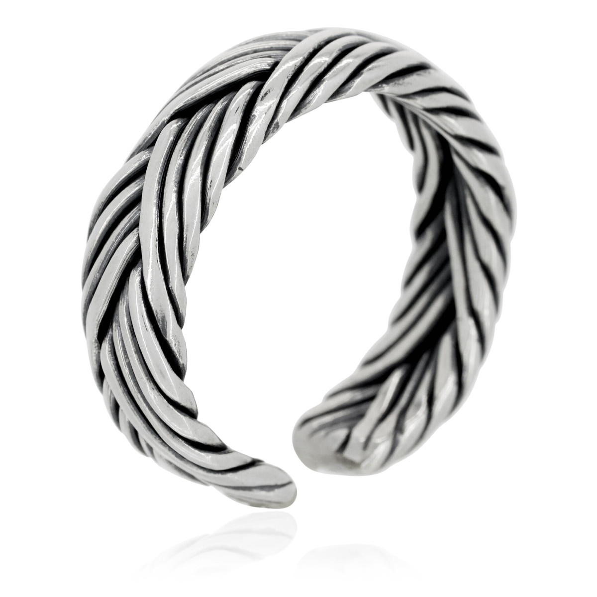 Bague ajustable "Oleg" Argent 925/1000 Bague Homme ajustable "Temur" Argent 925/1000