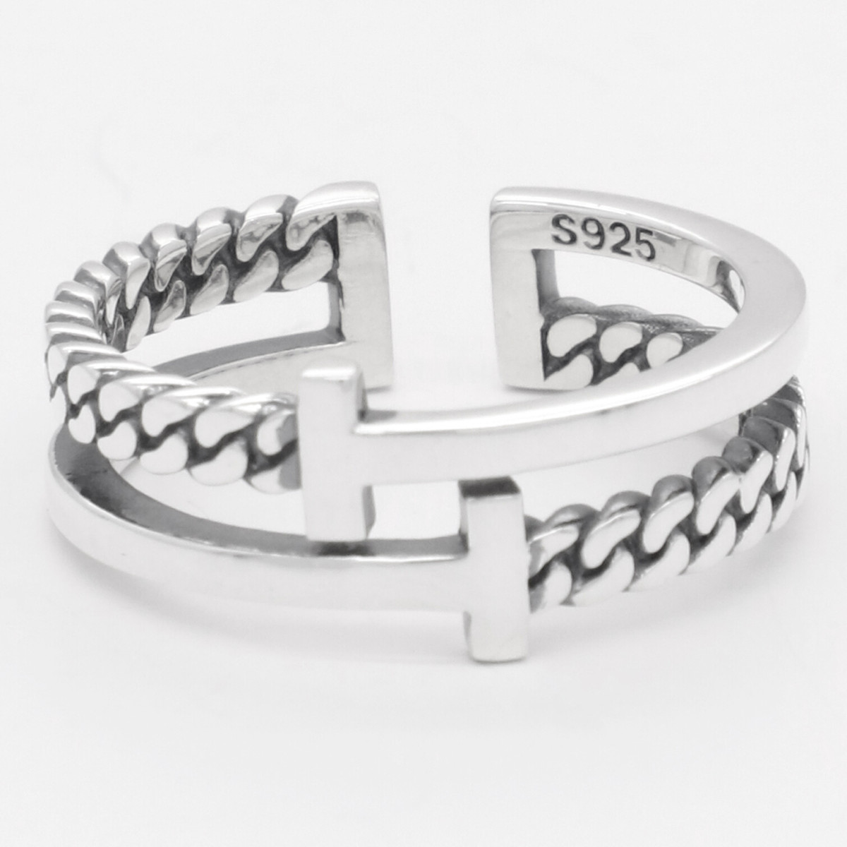 Bague ajustable "Yony", Argent 925/1000 Bague Homme ajustable "Kellan" Argent 925/1000