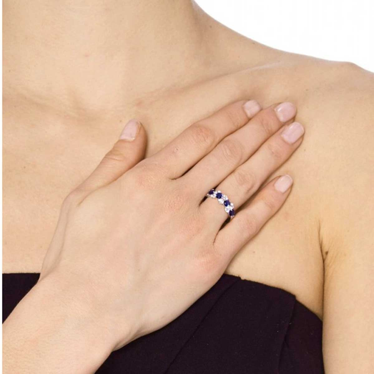 Bague Or Blanc et oxydes de zirconium "Océan" Bague "Galanterie" Or blanc