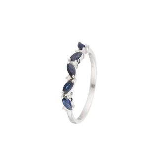 Bague "Camille" Or blanc et Saphir