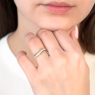 Bague "Cléophée" Or jaune et Diamant