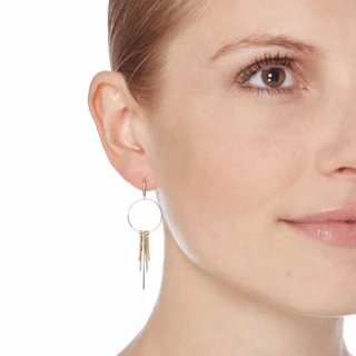 Boucles d'oreilles or jaune "Voilage"