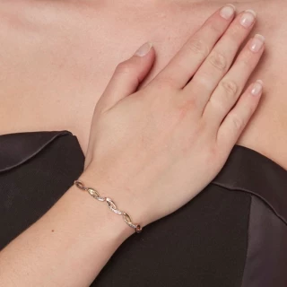 Bracelet chaine or tricolore "Donatell...