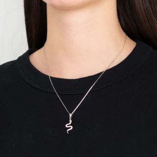 Pendentif Serpent Or Blanc et Diamant