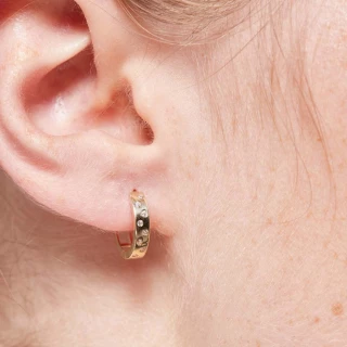 Boucles d'oreilles or jaune et oxydes...