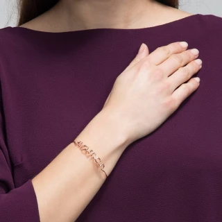 Bracelet à message "Maman" Laiton rosé